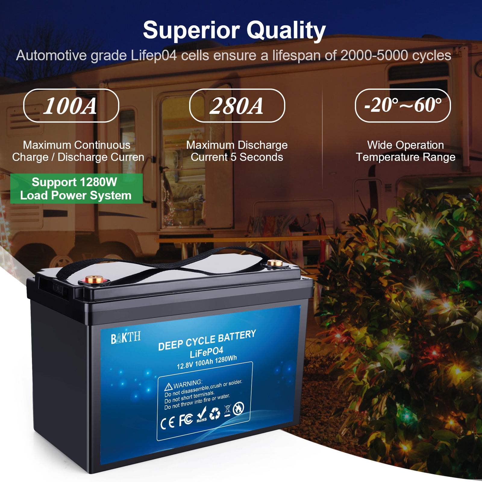 12,8 V 100AH ​​LIFEPO4 Batteriepack für den Heimgebrauch